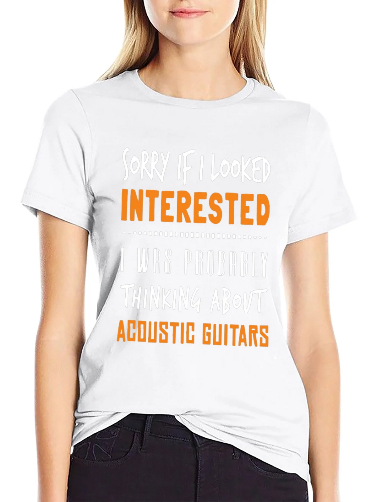 Sorry If I Looked Interested Acoustic Guitar T-Shirt