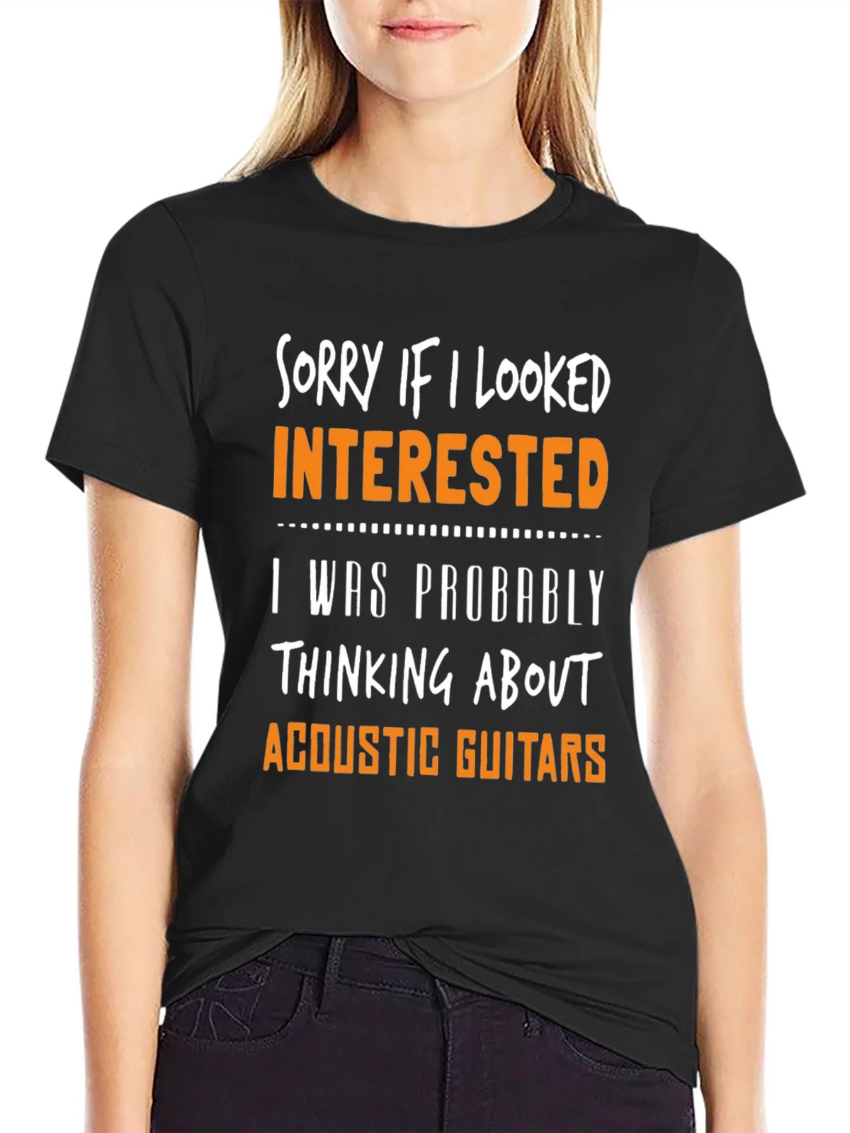 Sorry If I Looked Interested Acoustic Guitar T-Shirt