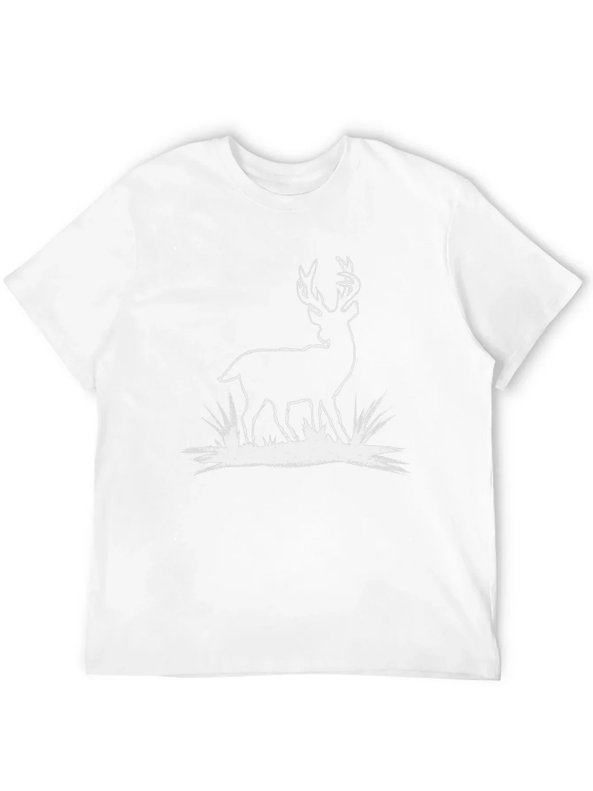 Deer Graphic Tee - Black Cotton T-Shirt