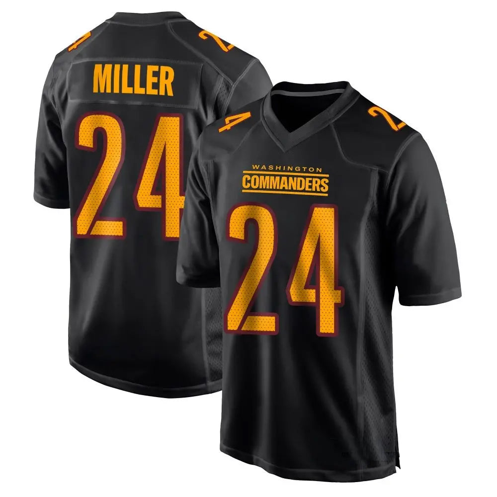W.Commanders #24 Von Miller Player Carbon Black Fashion Football Jerseys
