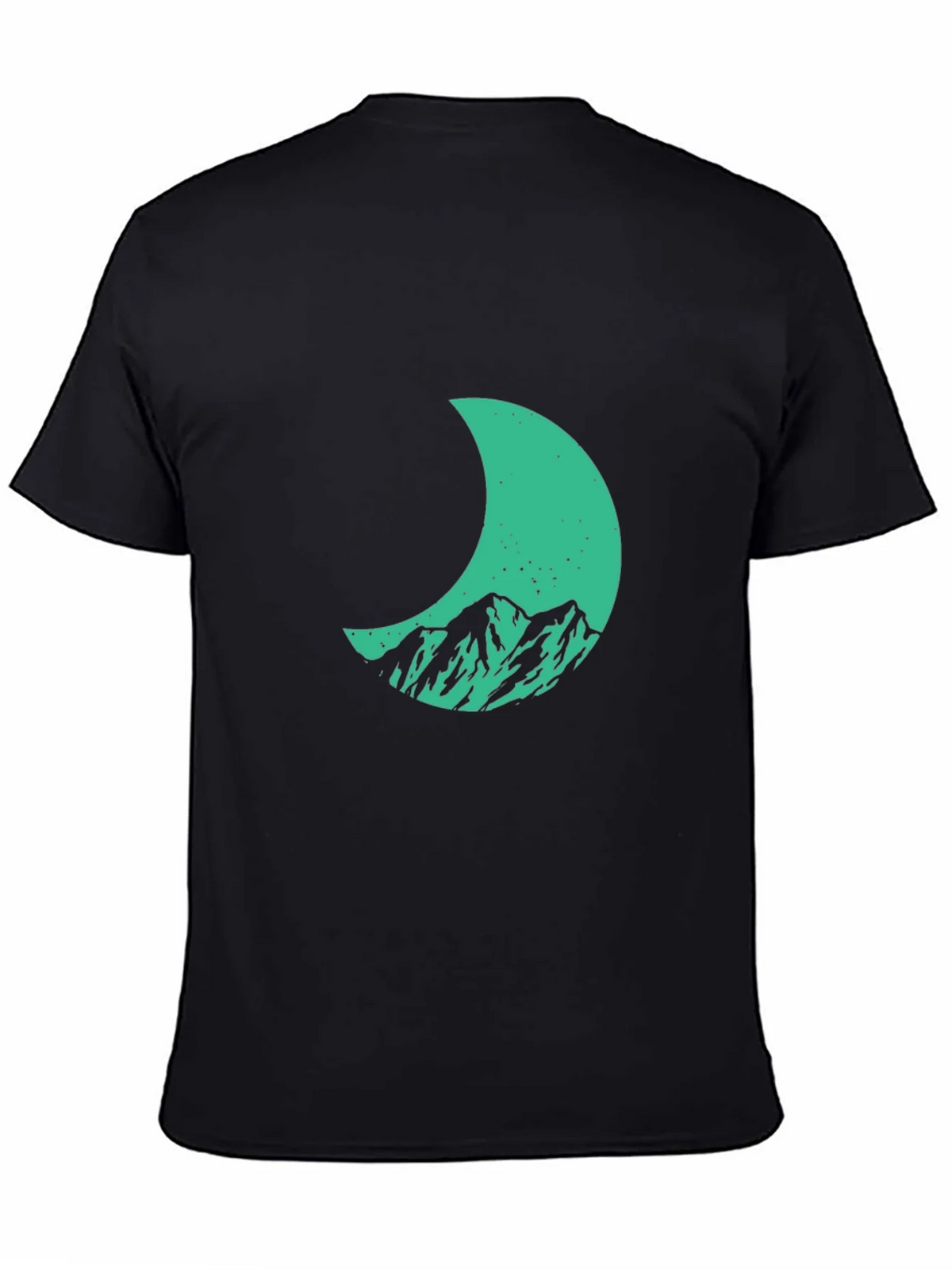 Mountain Moon Graphic Tee - Stylish Black Cotton T-Shirt