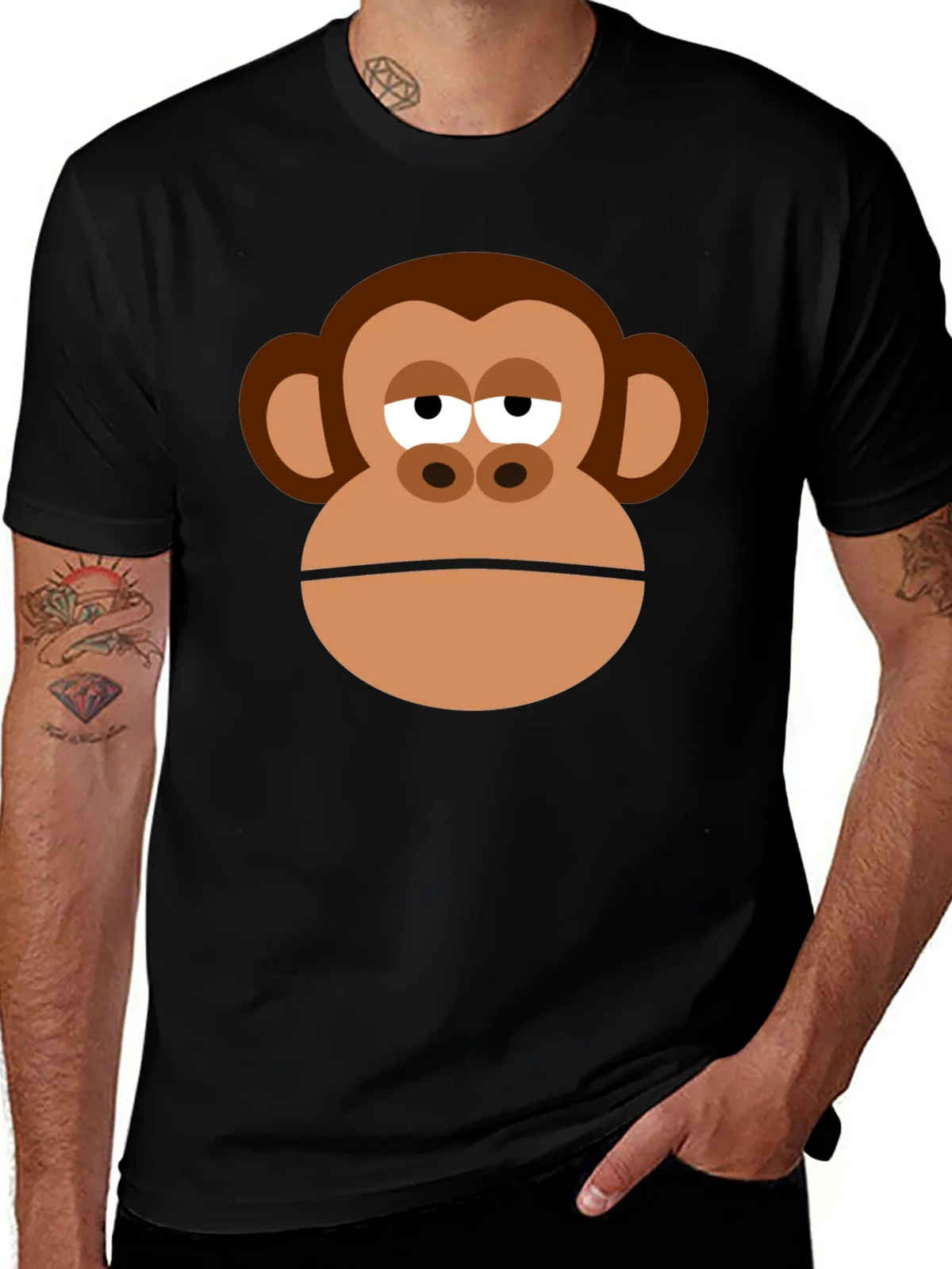 Monkey Face Graphic Tee - Funny Unisex T-Shirt