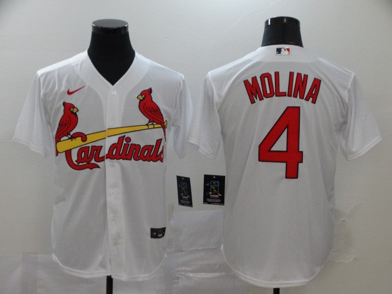 Men's St. Louis Cardinals #4 Yadier Molina  Jersey White