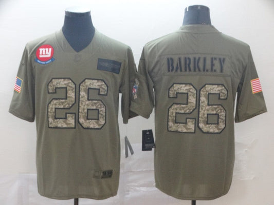 Men's New York Giants Saquon Barkley #26 Brown Game Player Jersey1