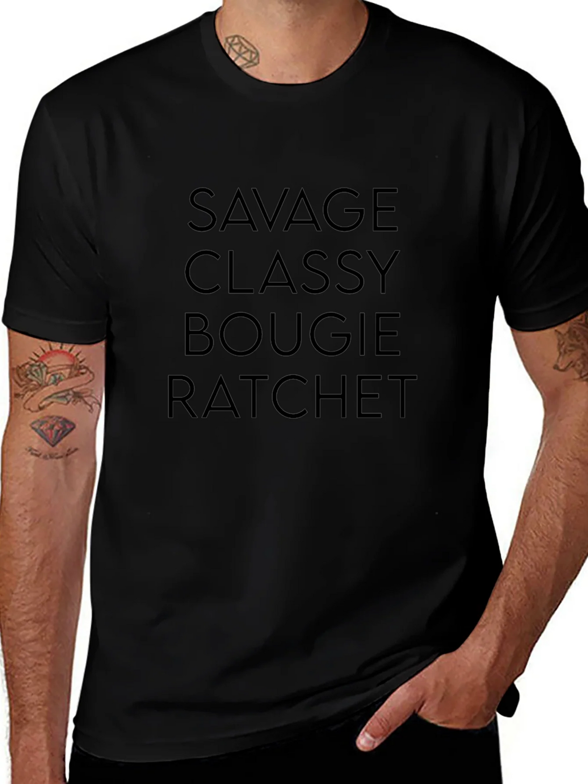 Savage Classy Bougie Ratchet Graphic Tee - Black