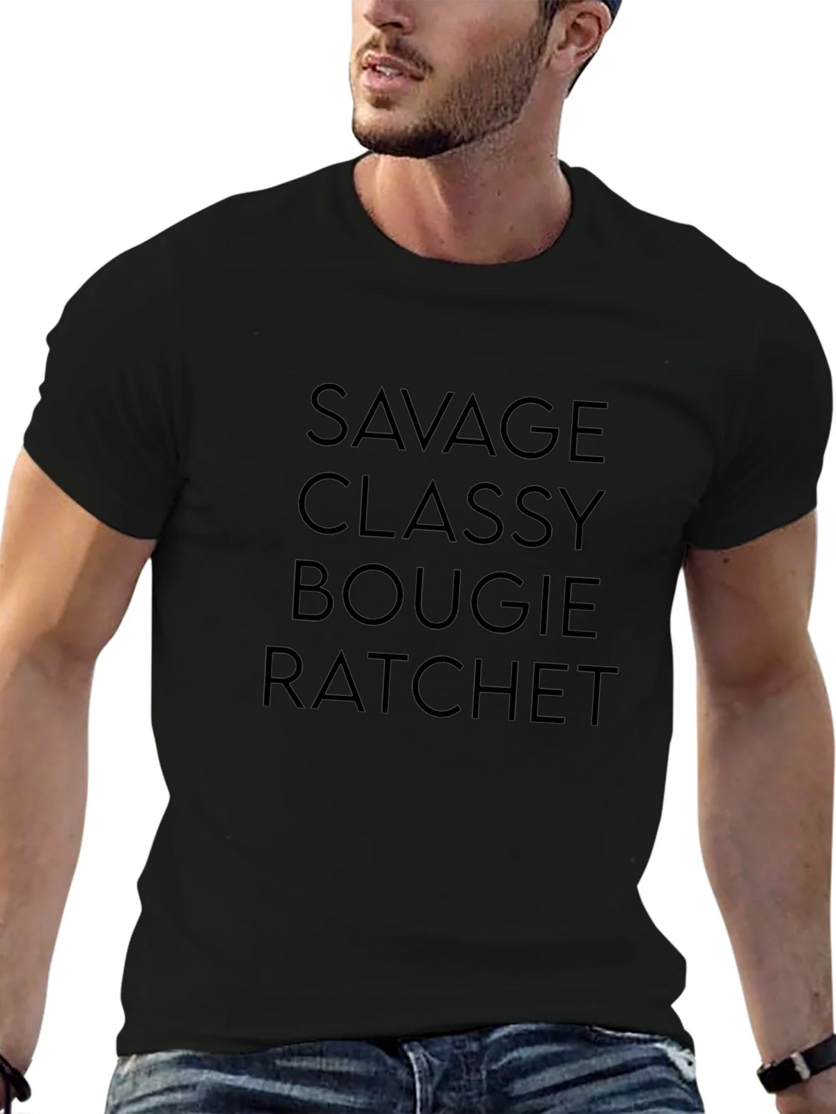 Savage Classy Bougie Ratchet Graphic Tee - Black