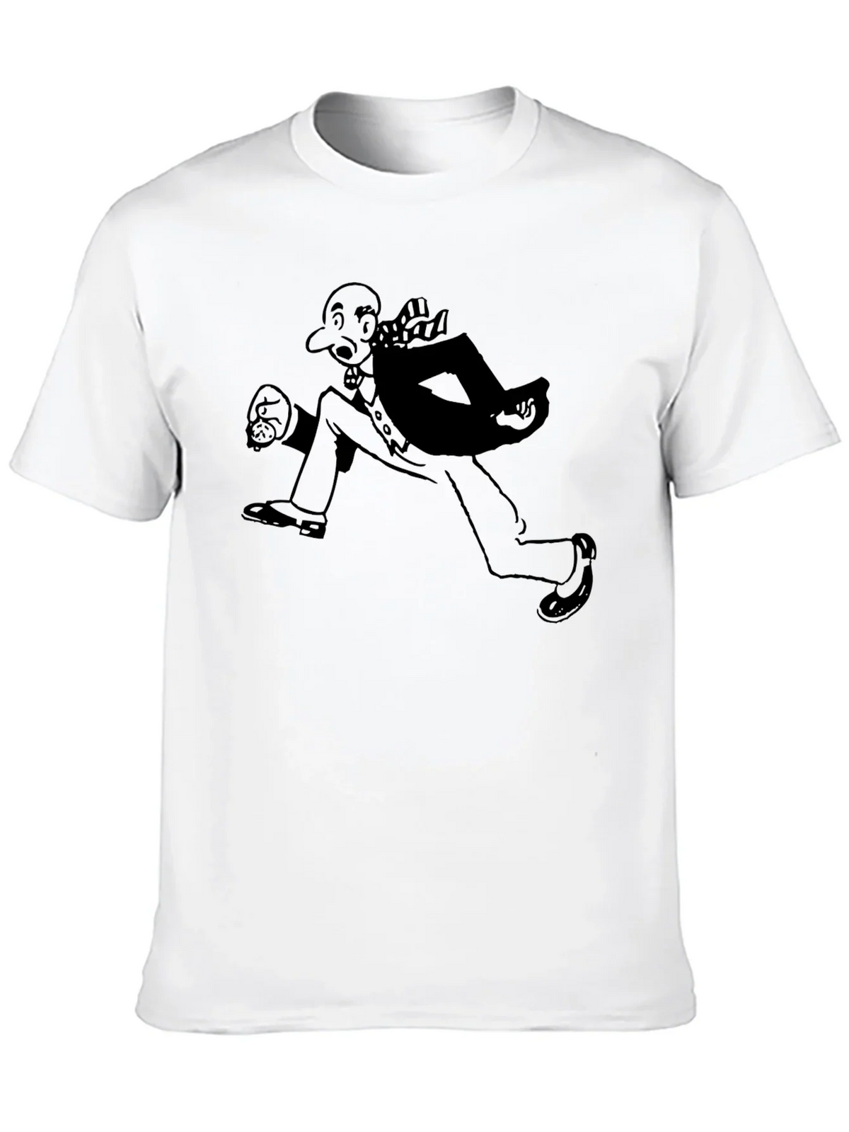 Running Man Graphic Tee - Black Cotton Blend