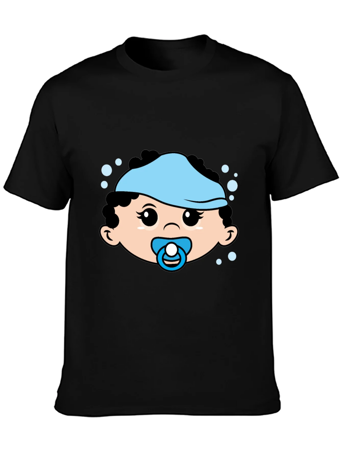 Cute Baby Graphic Tee - Black Cotton T-Shirt
