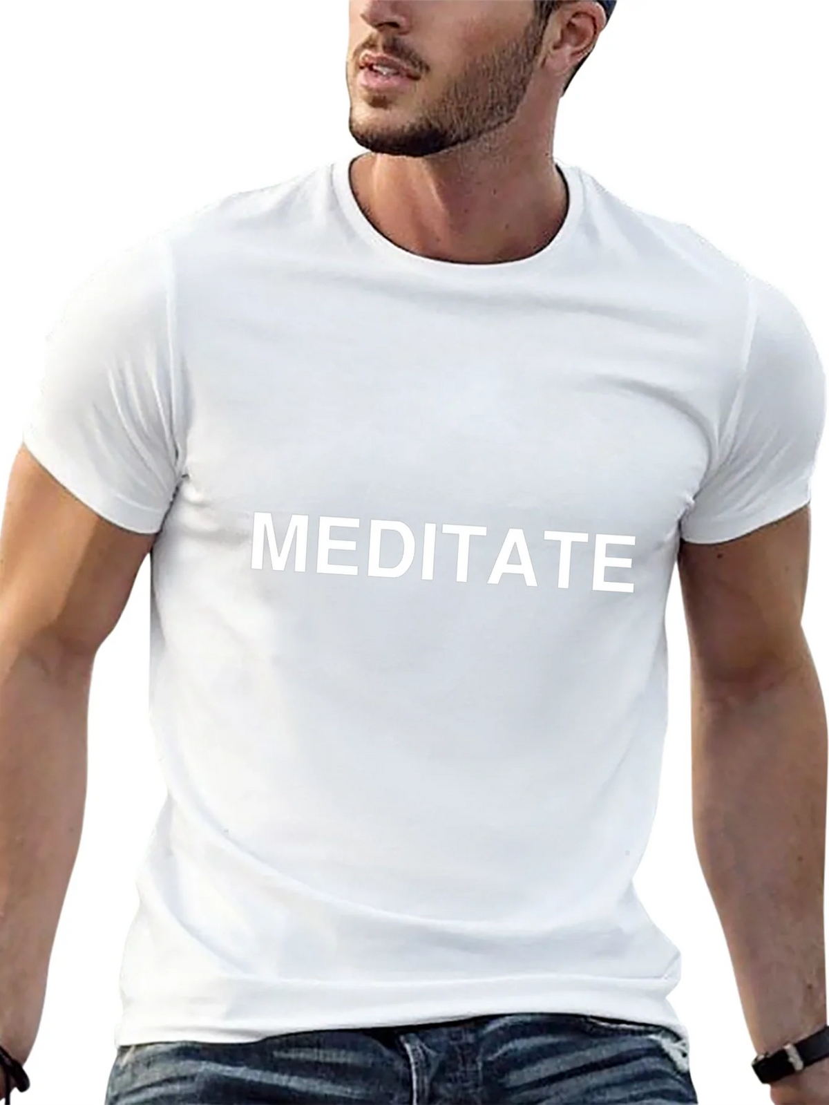 Meditate Graphic Tee - Black Cotton T-Shirt
