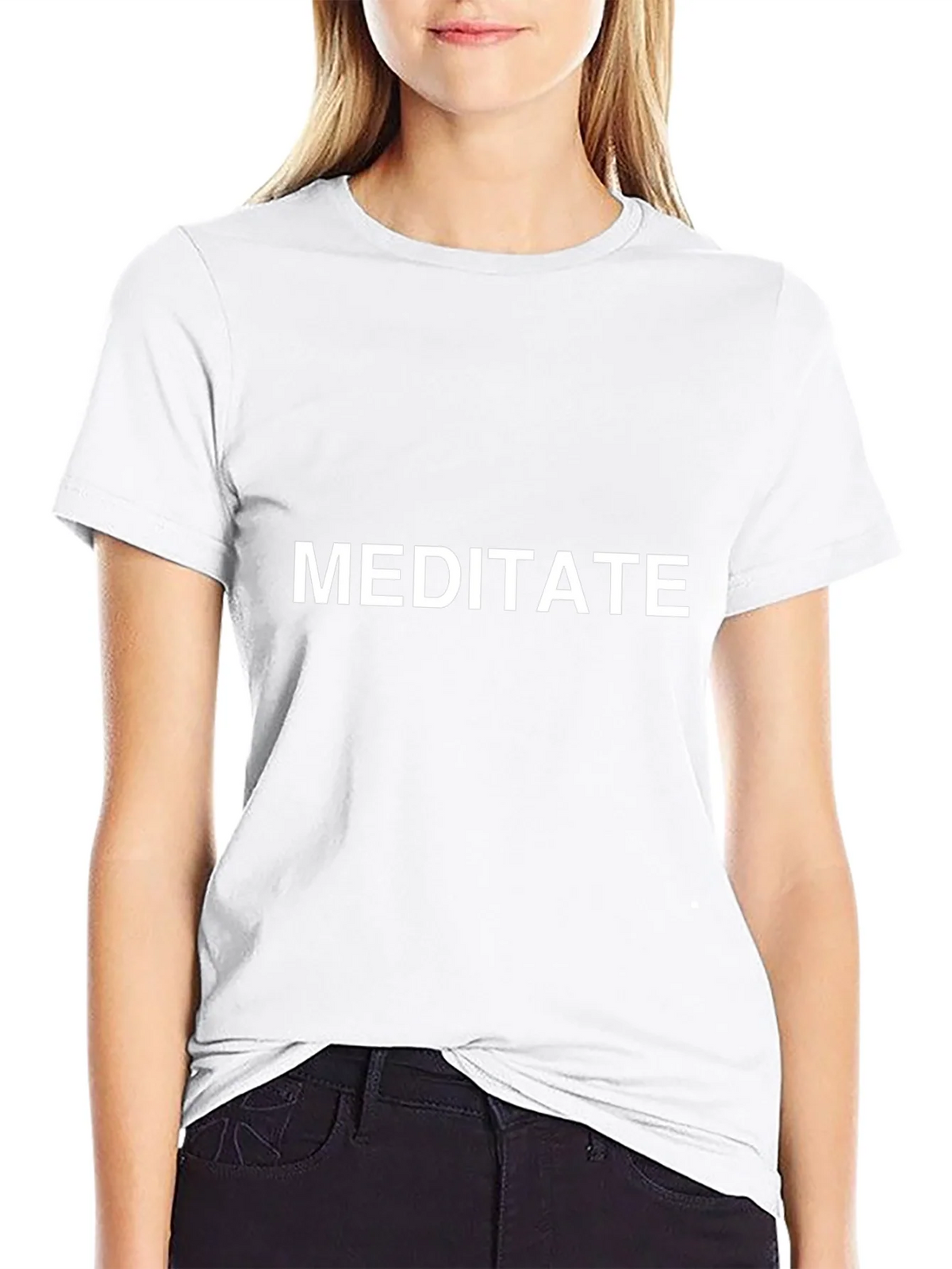 Meditate Graphic Tee - Black Cotton T-Shirt