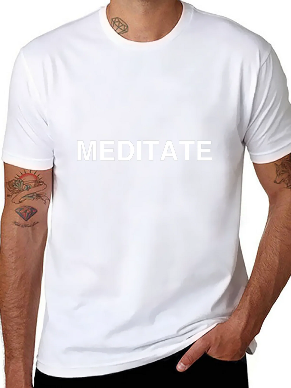 Meditate Graphic Tee - Black Cotton T-Shirt