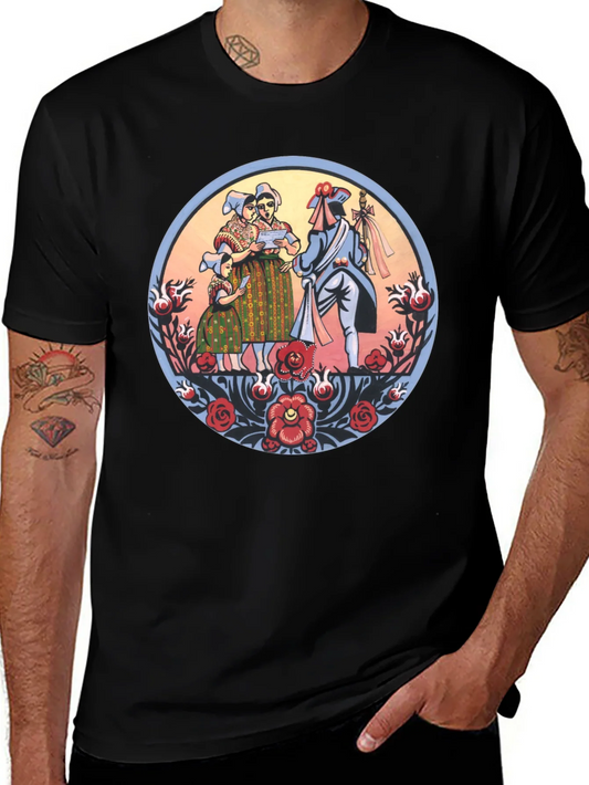 Vintage Folk Art Graphic T-Shirt