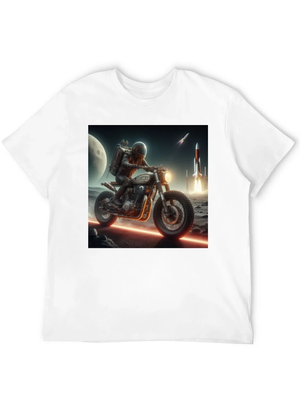 Sci-Fi Motorcycle Graphic T-Shirt