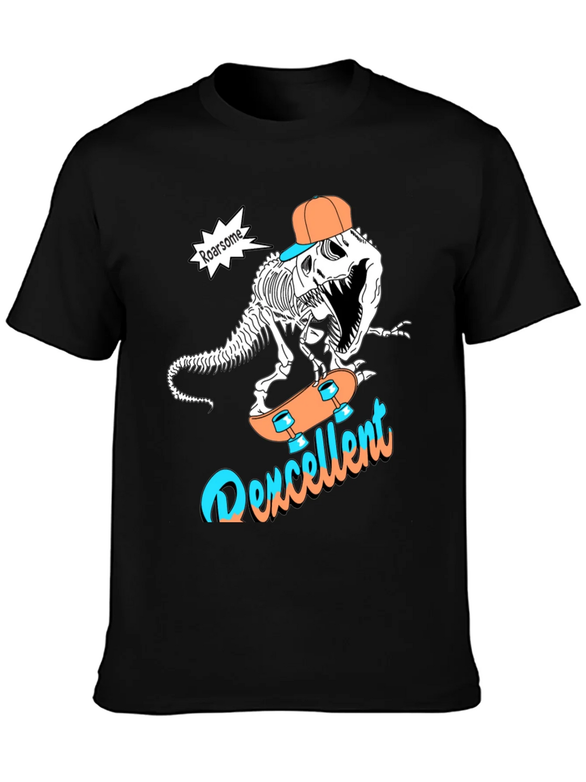 Roarsome Dino Skateboarder Graphic Tee