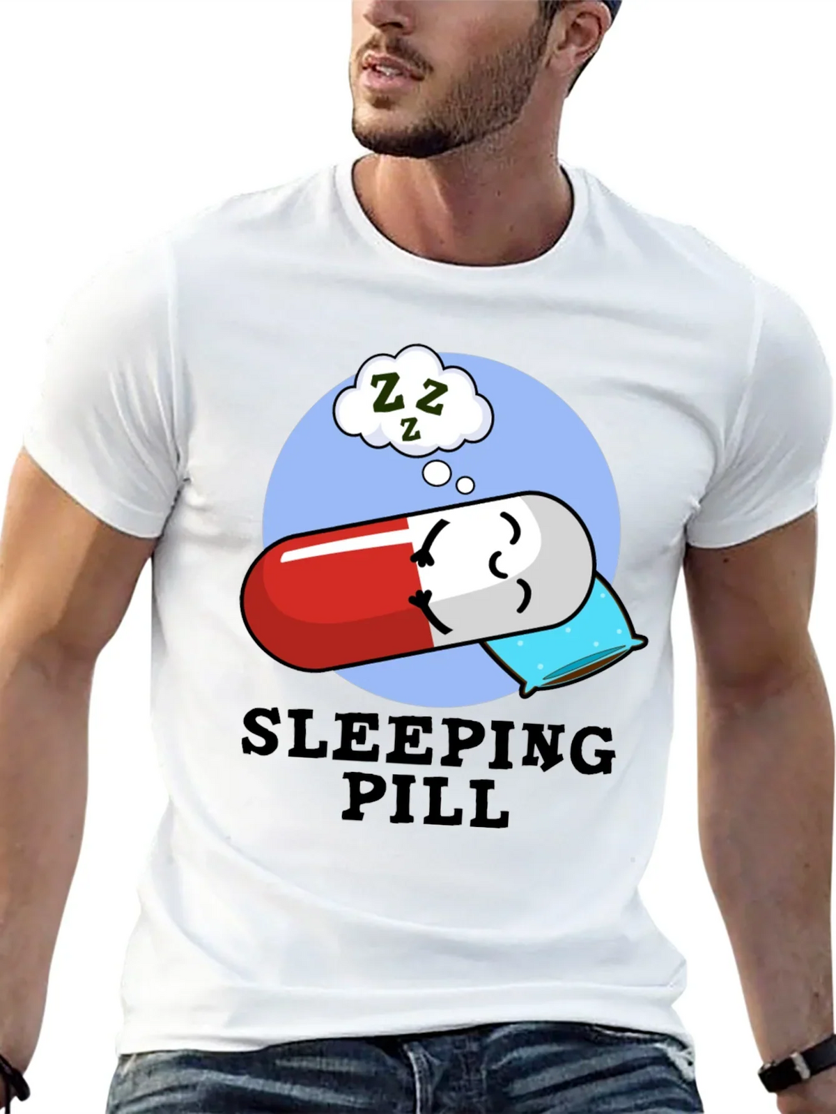 Sleeping Pill Funny Graphic T-Shirt - Unisex