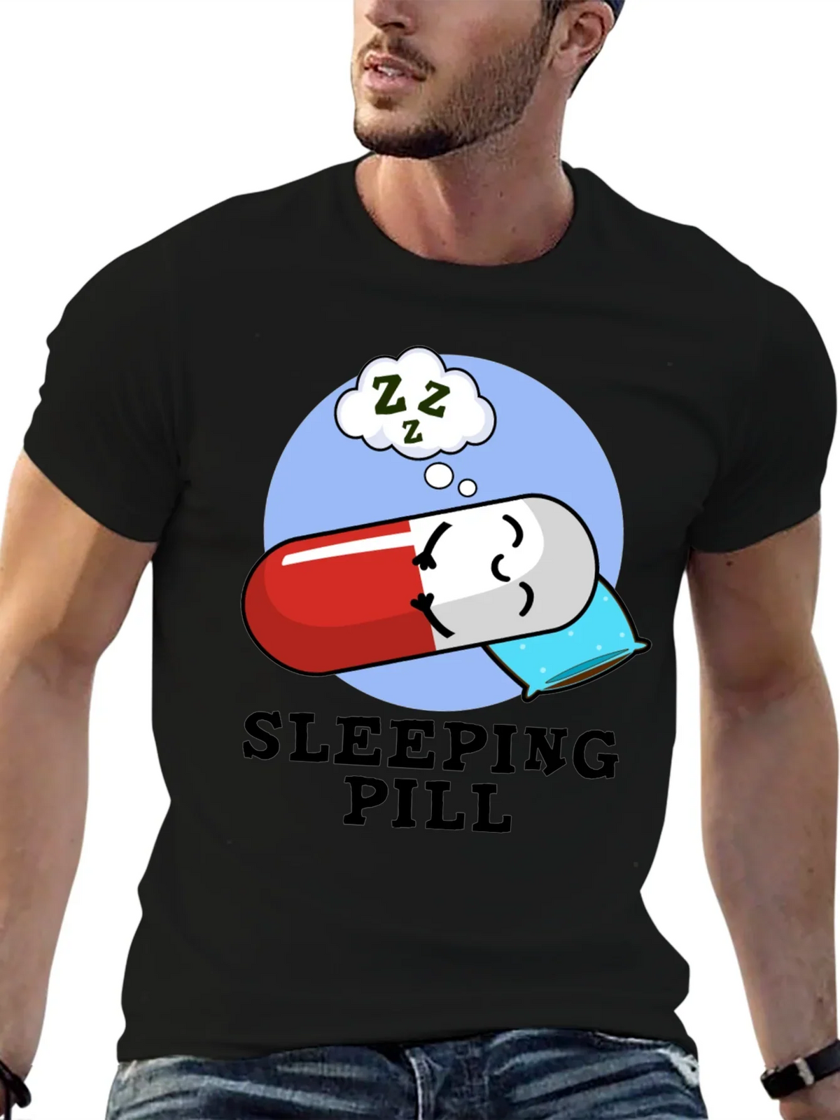 Sleeping Pill Funny Graphic T-Shirt - Unisex