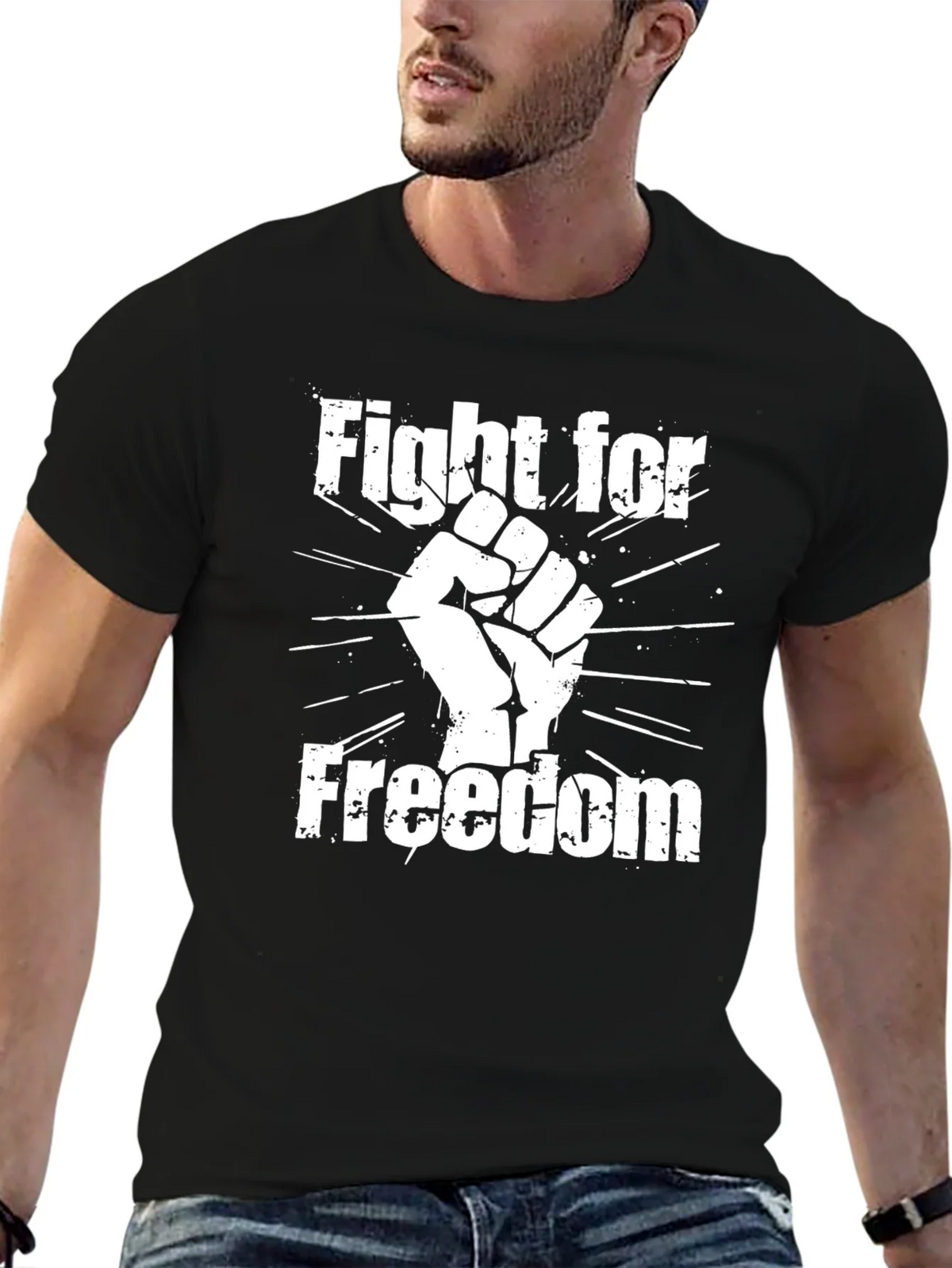 Fight for Freedom Graphic Tee - Black