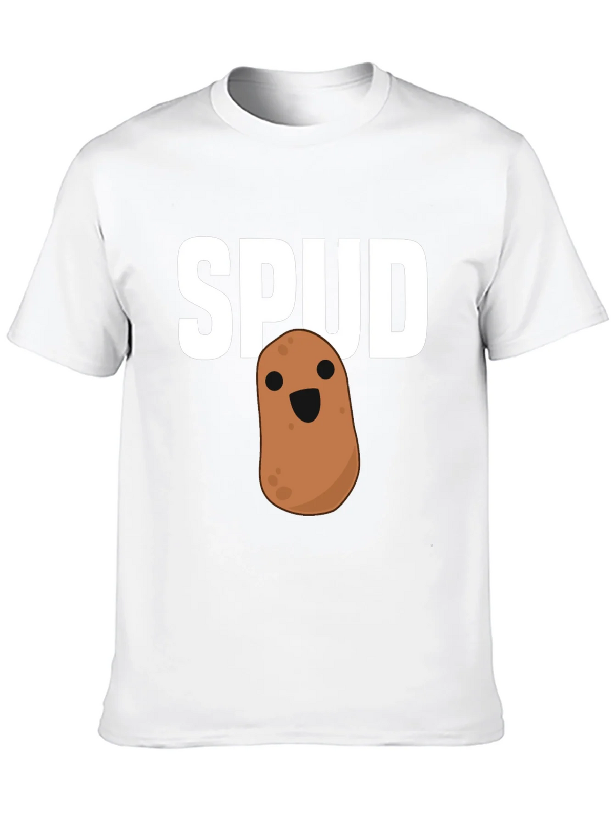 Funny Spud Potato Graphic Black T-Shirt