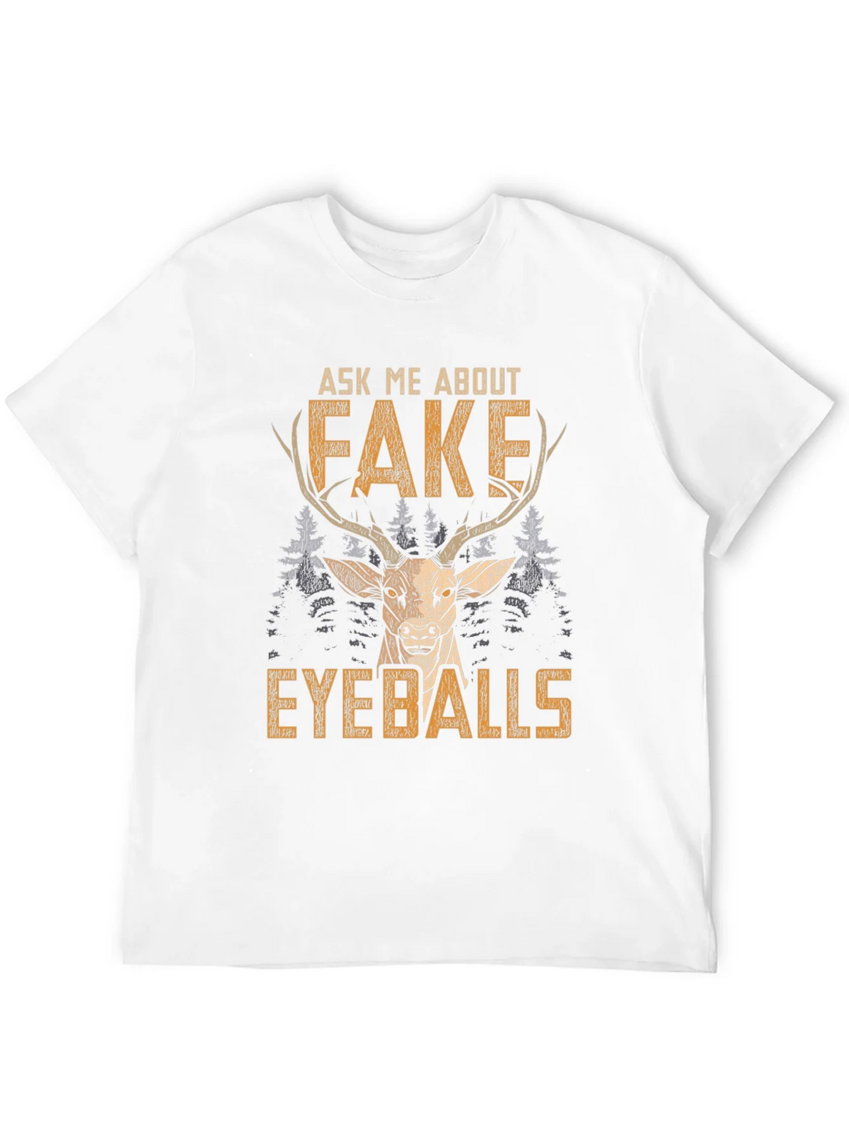 Funny Fake Eyeballs Deer Graphic T-Shirt