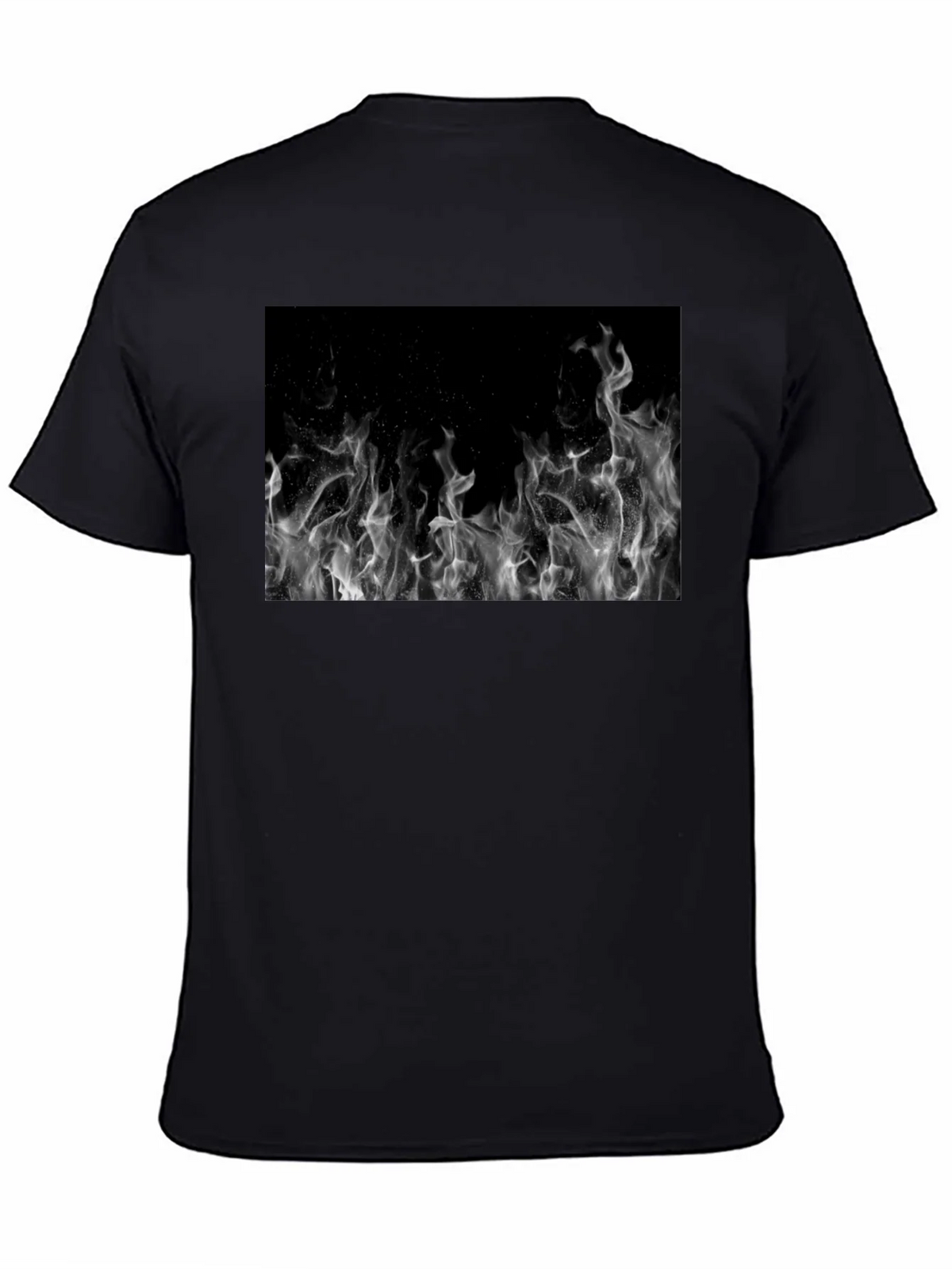 Black Tee with Abstract Smoke Print