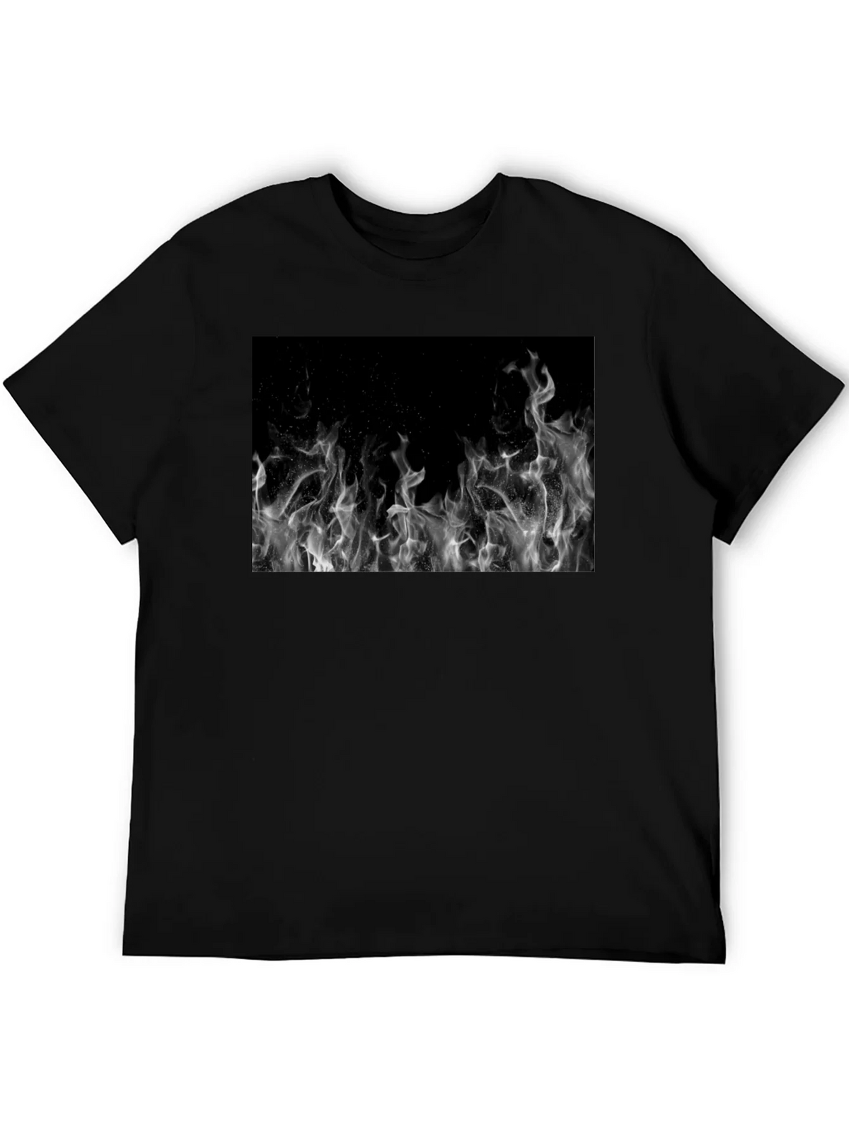 Black Tee with Abstract Smoke Print