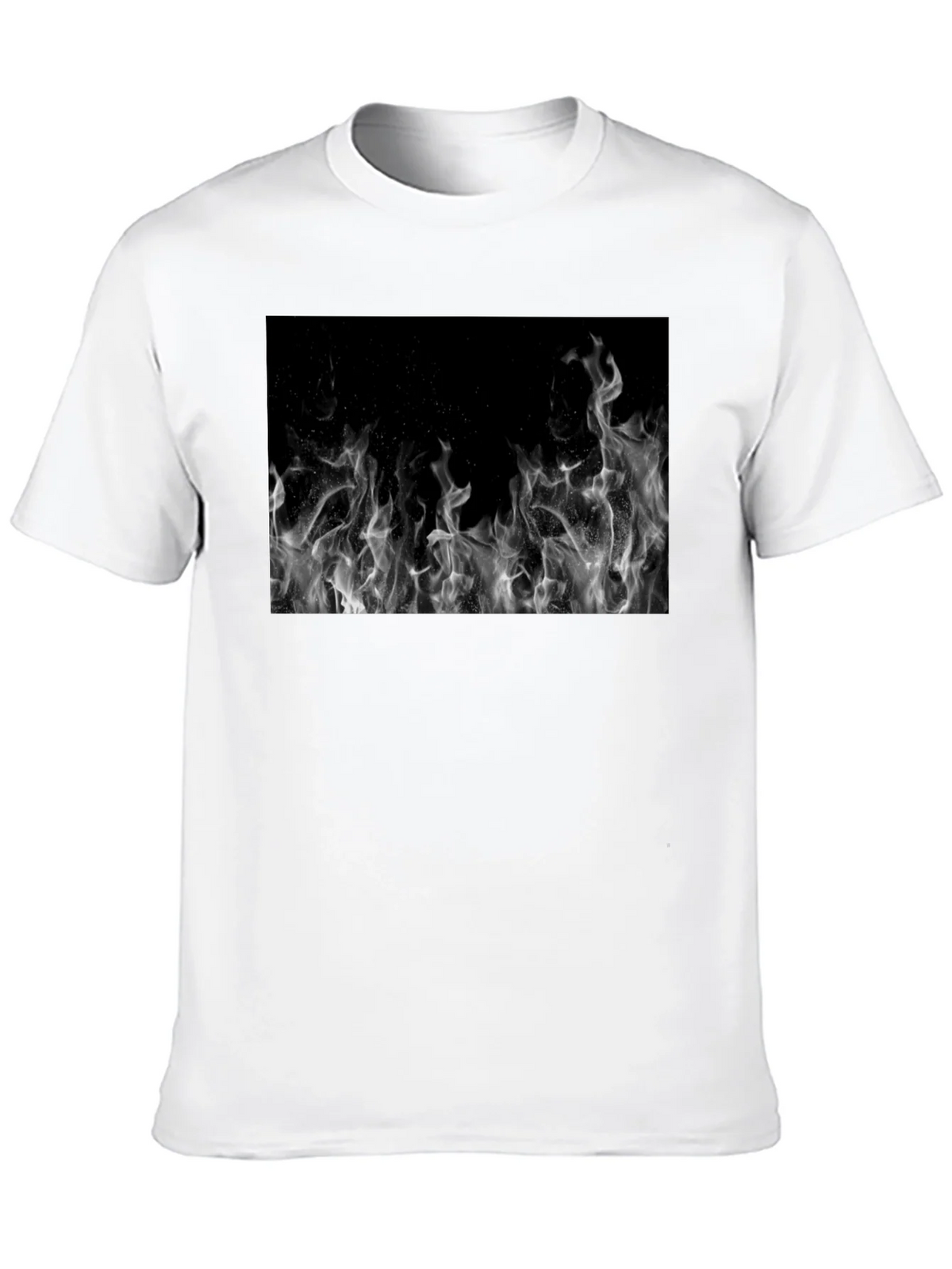 Black Tee with Abstract Smoke Print