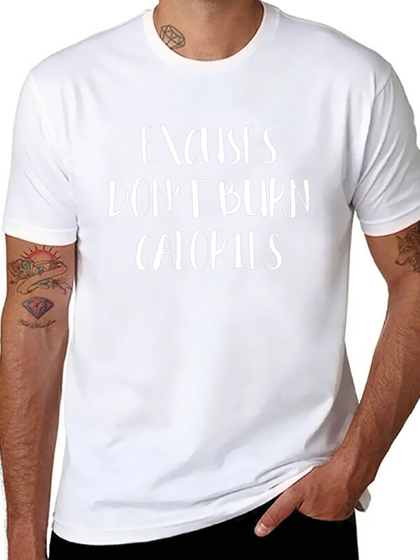 Excuses Dont Burn Calories Graphic Tee - Black