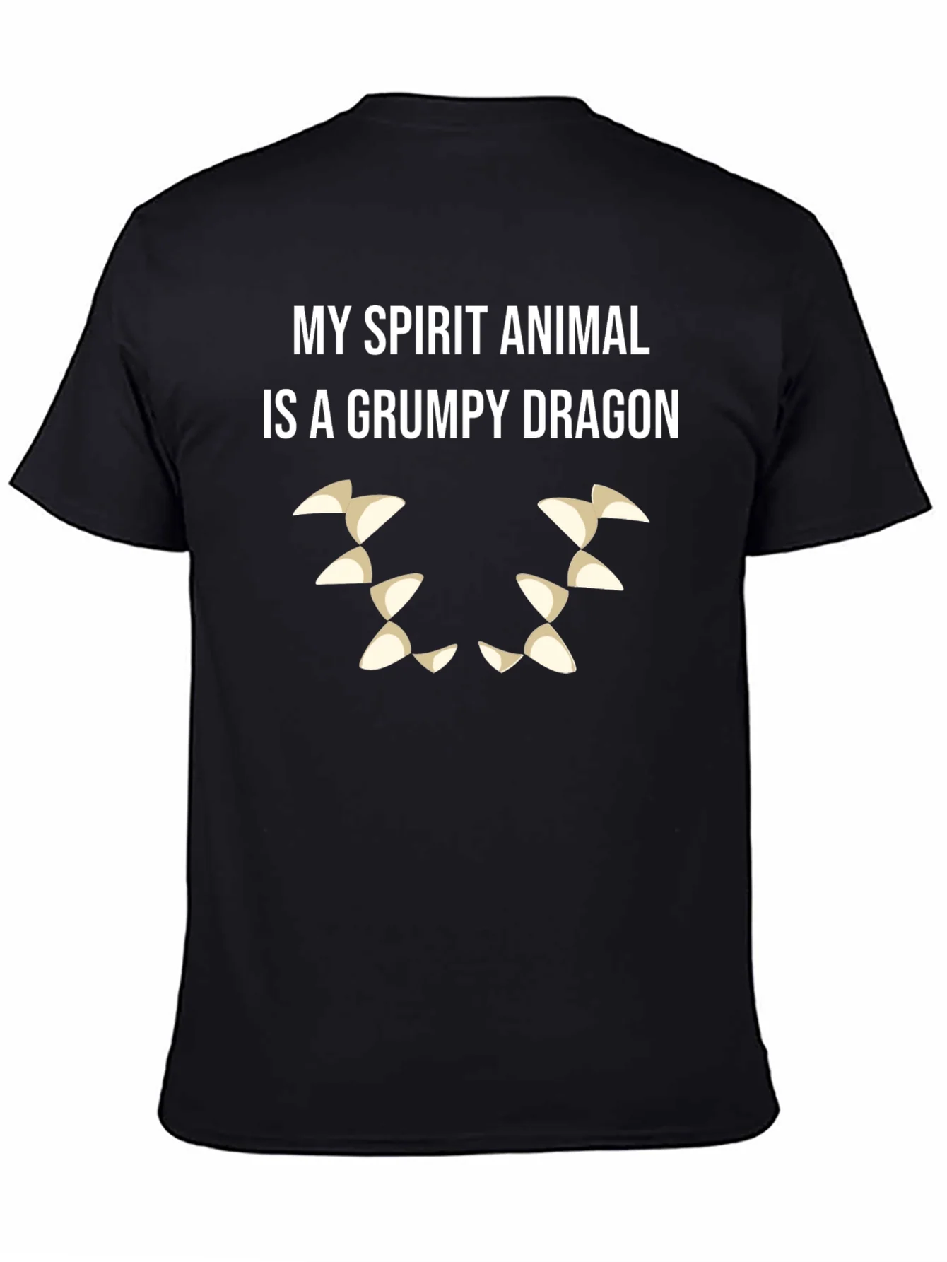 Grumpy Dragon Spirit Animal T-Shirt - Black
