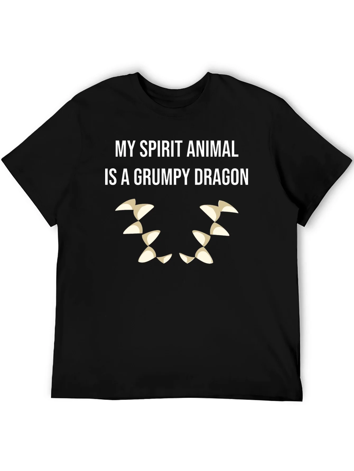 Grumpy Dragon Spirit Animal T-Shirt - Black