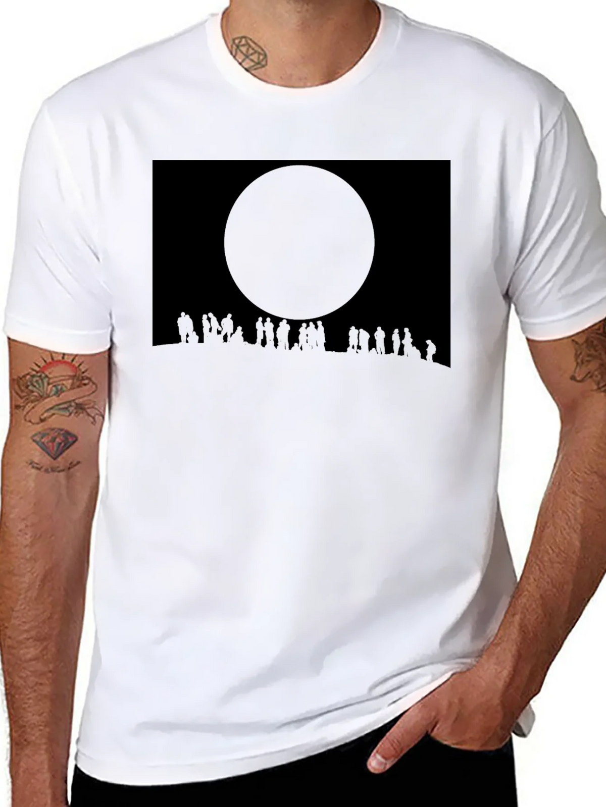 Eclipse Crowd Tee - Dark Sky Silhouette T-Shirt