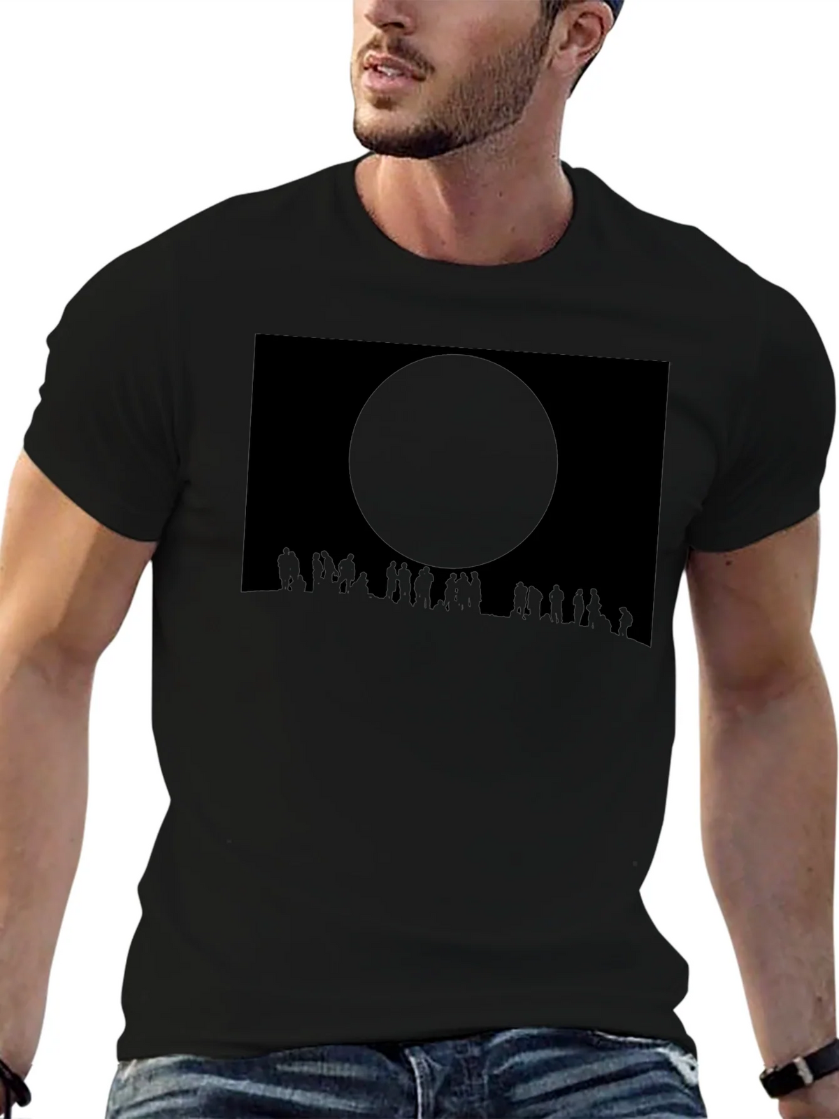 Eclipse Crowd Tee - Dark Sky Silhouette T-Shirt
