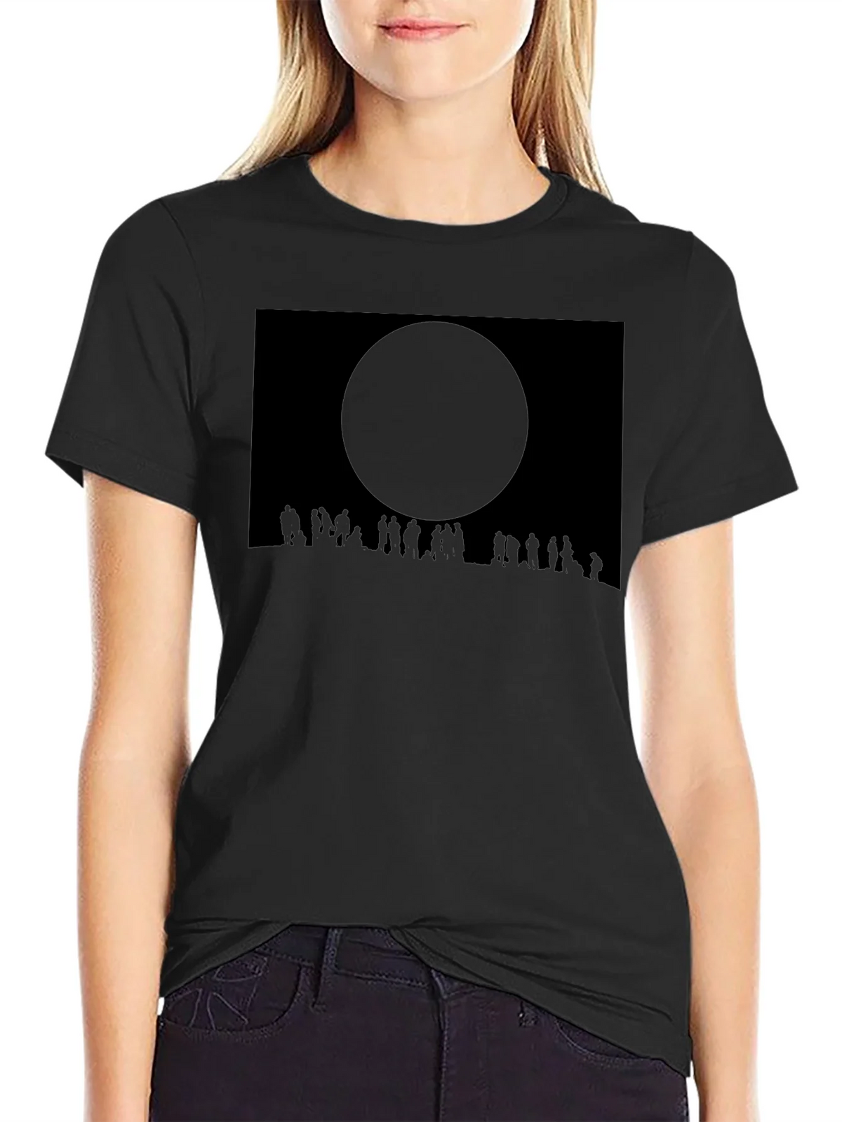 Eclipse Crowd Tee - Dark Sky Silhouette T-Shirt