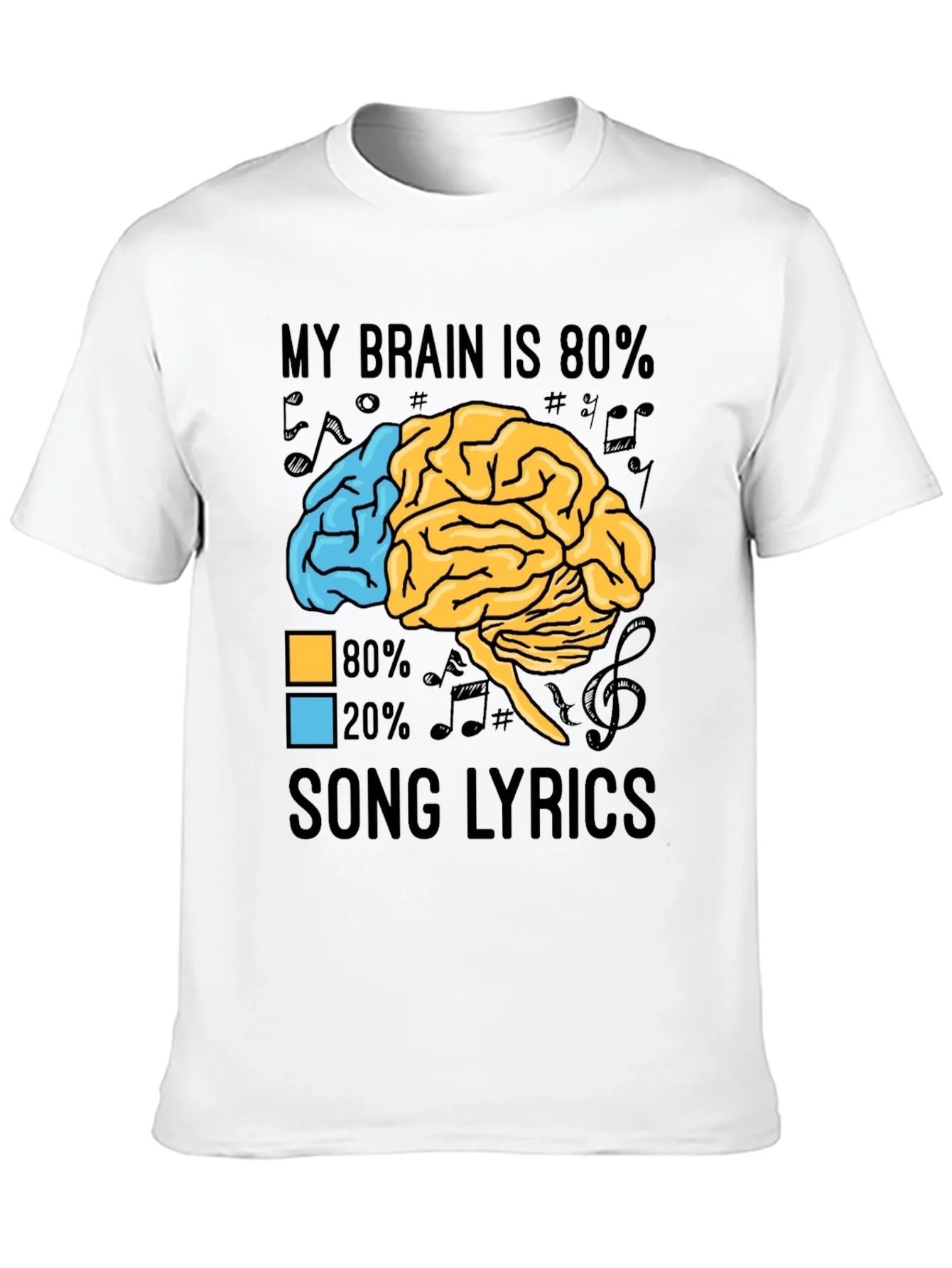 My Brain is 80% Song Lyrics Graphic T-Shirt