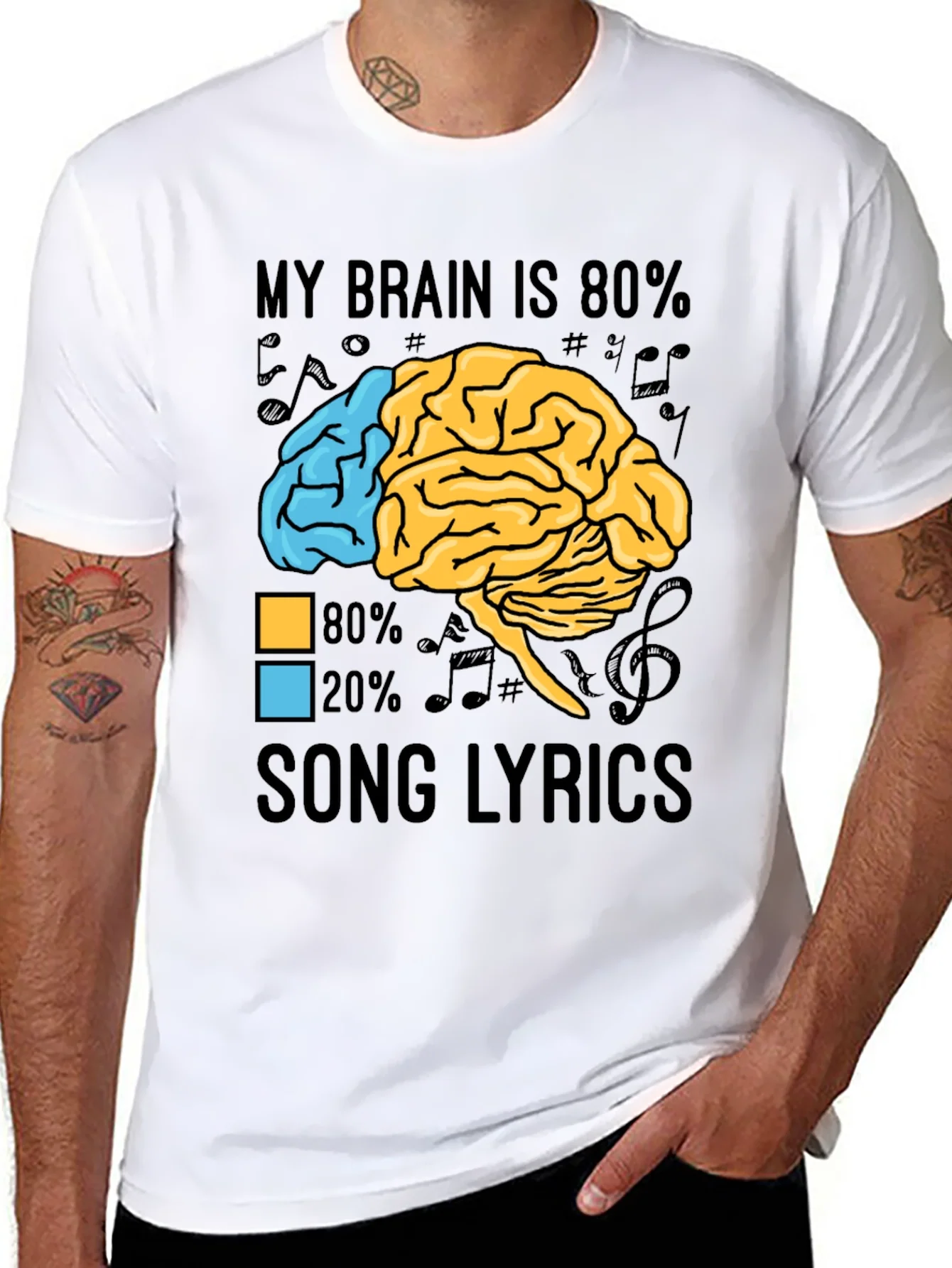 My Brain is 80% Song Lyrics Graphic T-Shirt