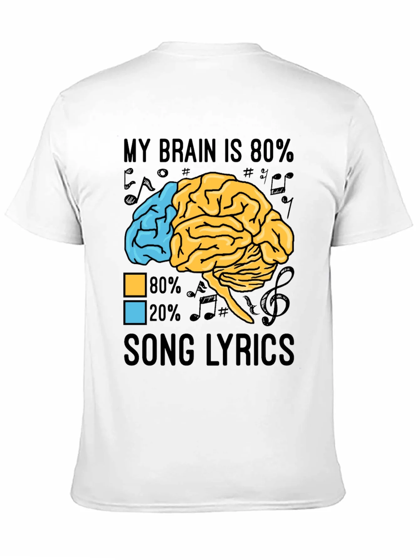 My Brain is 80% Song Lyrics Graphic T-Shirt