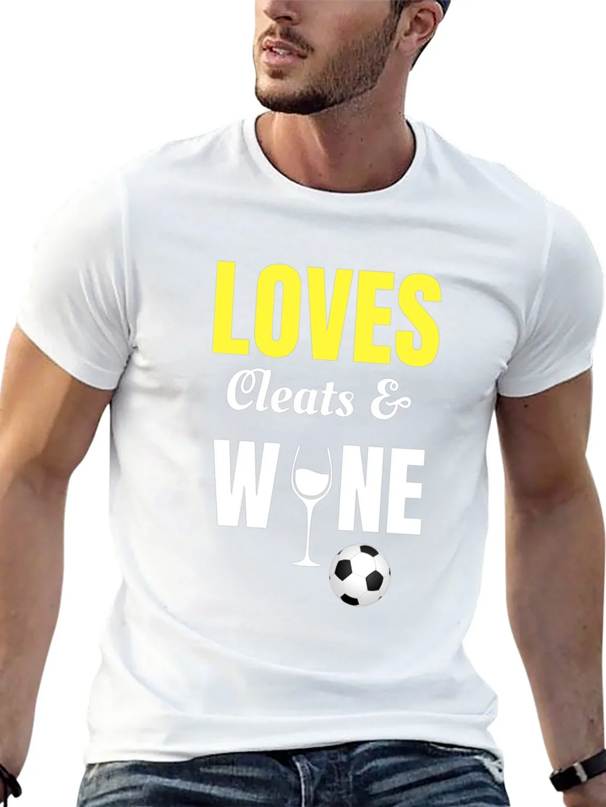 Loves Cleats & Wine T-Shirt Soccer Football Fan