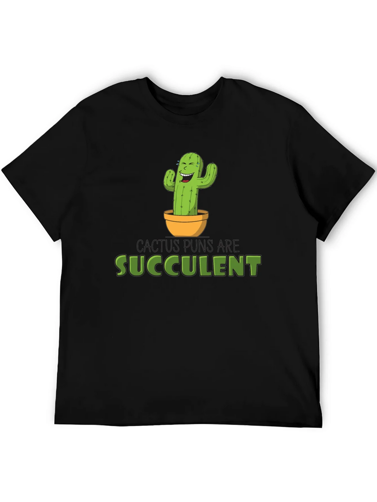 Cactus Puns Are Succulent Black Graphic Tee