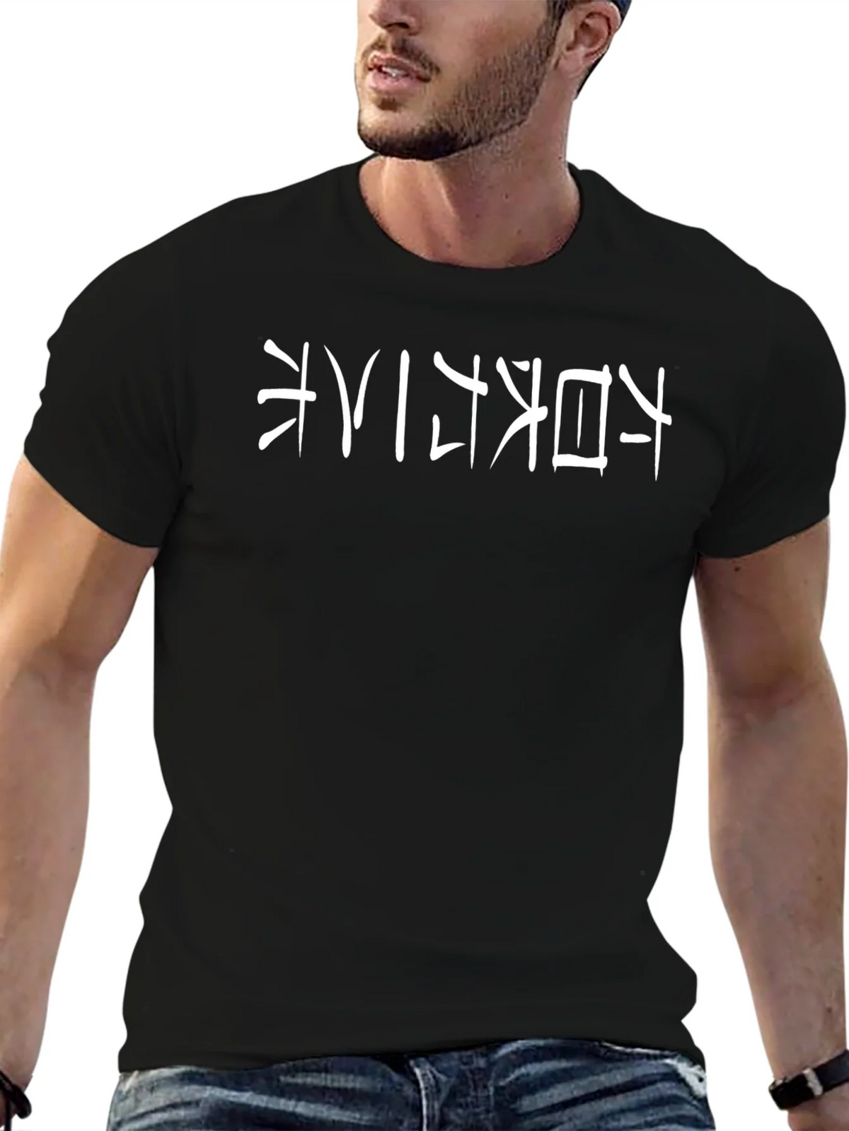 Black T-Shirt with Japanese Text