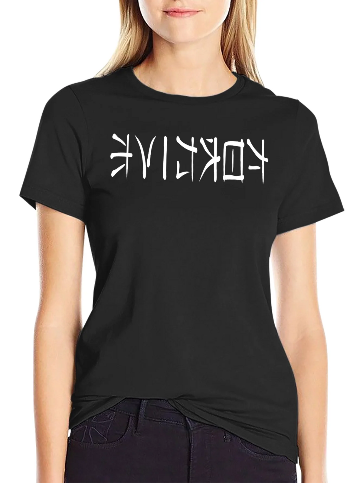 Black T-Shirt with Japanese Text