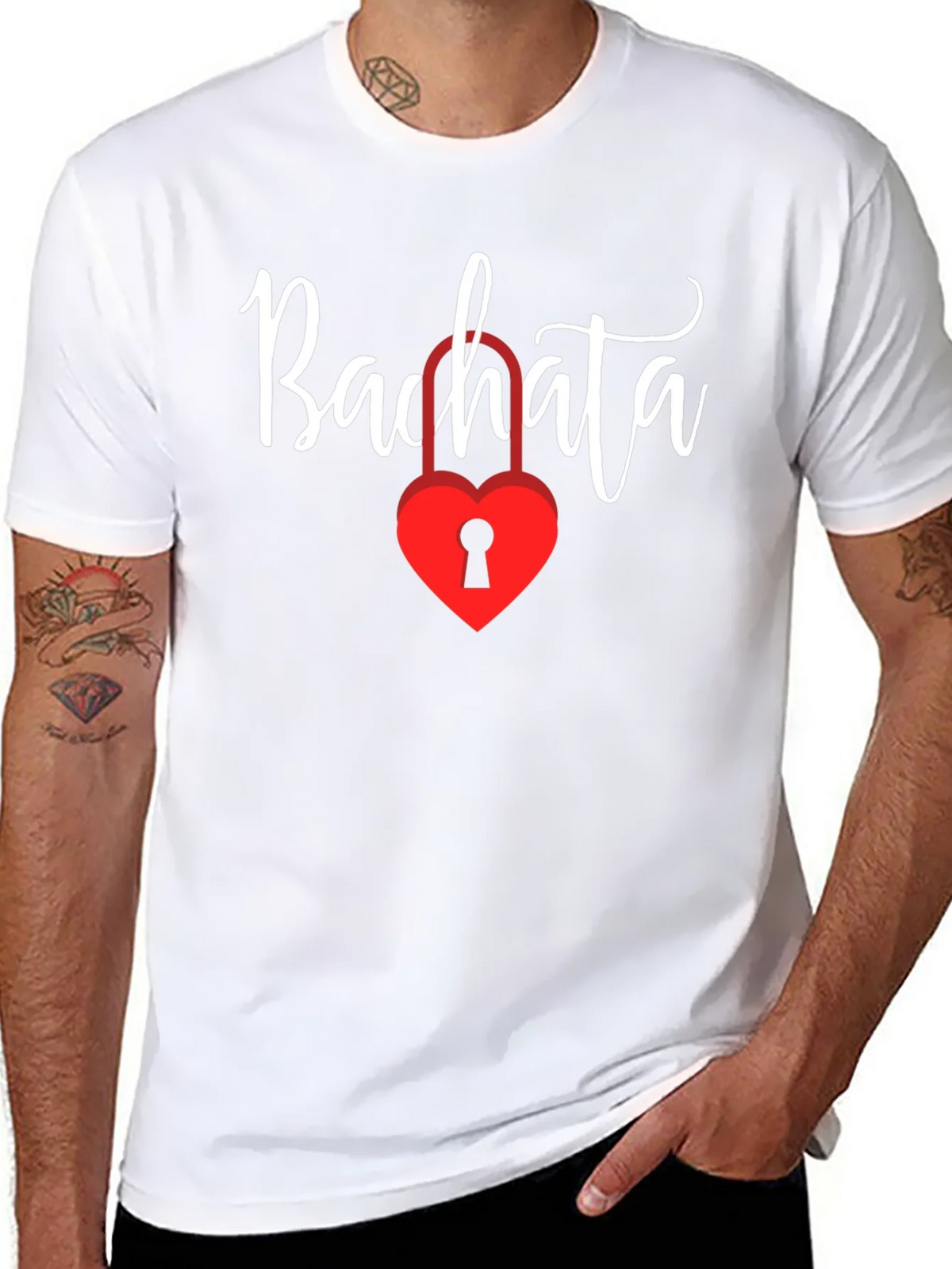 Bachata Heart Lock Graphic Tee - Trendy Dance Shirt