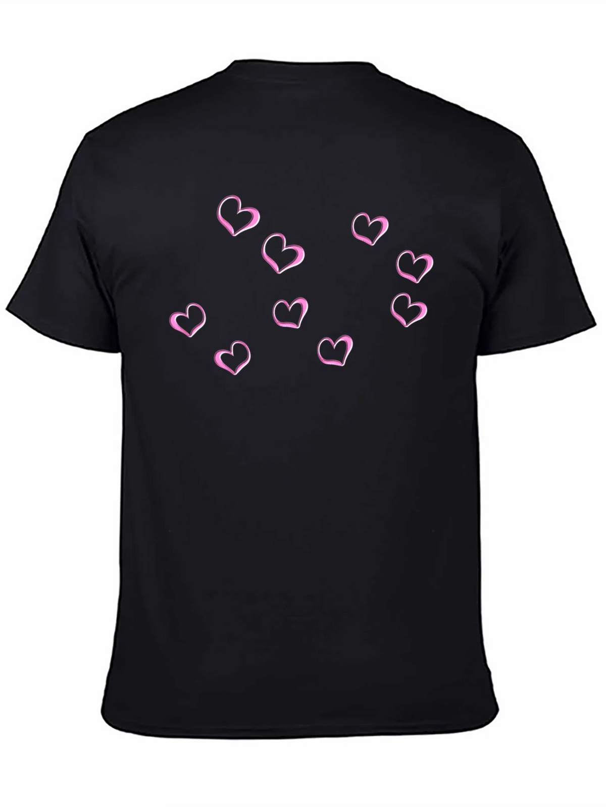 Hearts Graphic Mens Black T-Shirt