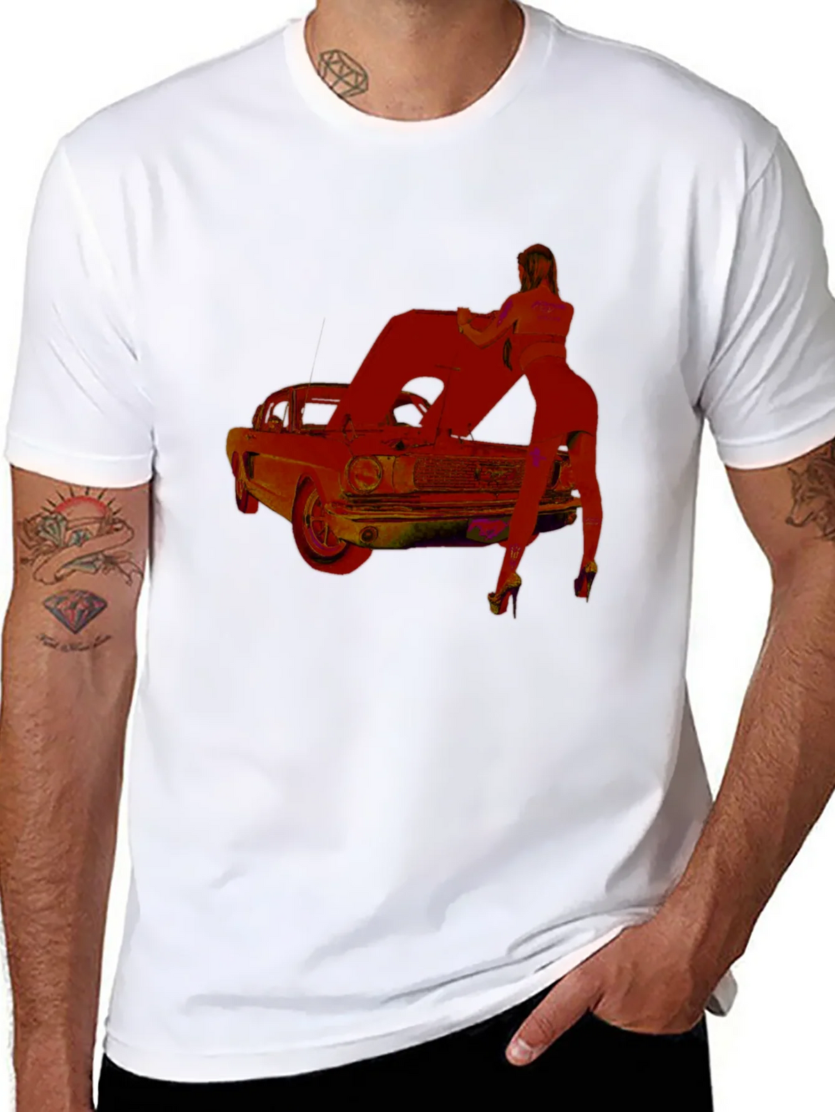 Classic Car Graphic T-Shirt - Black