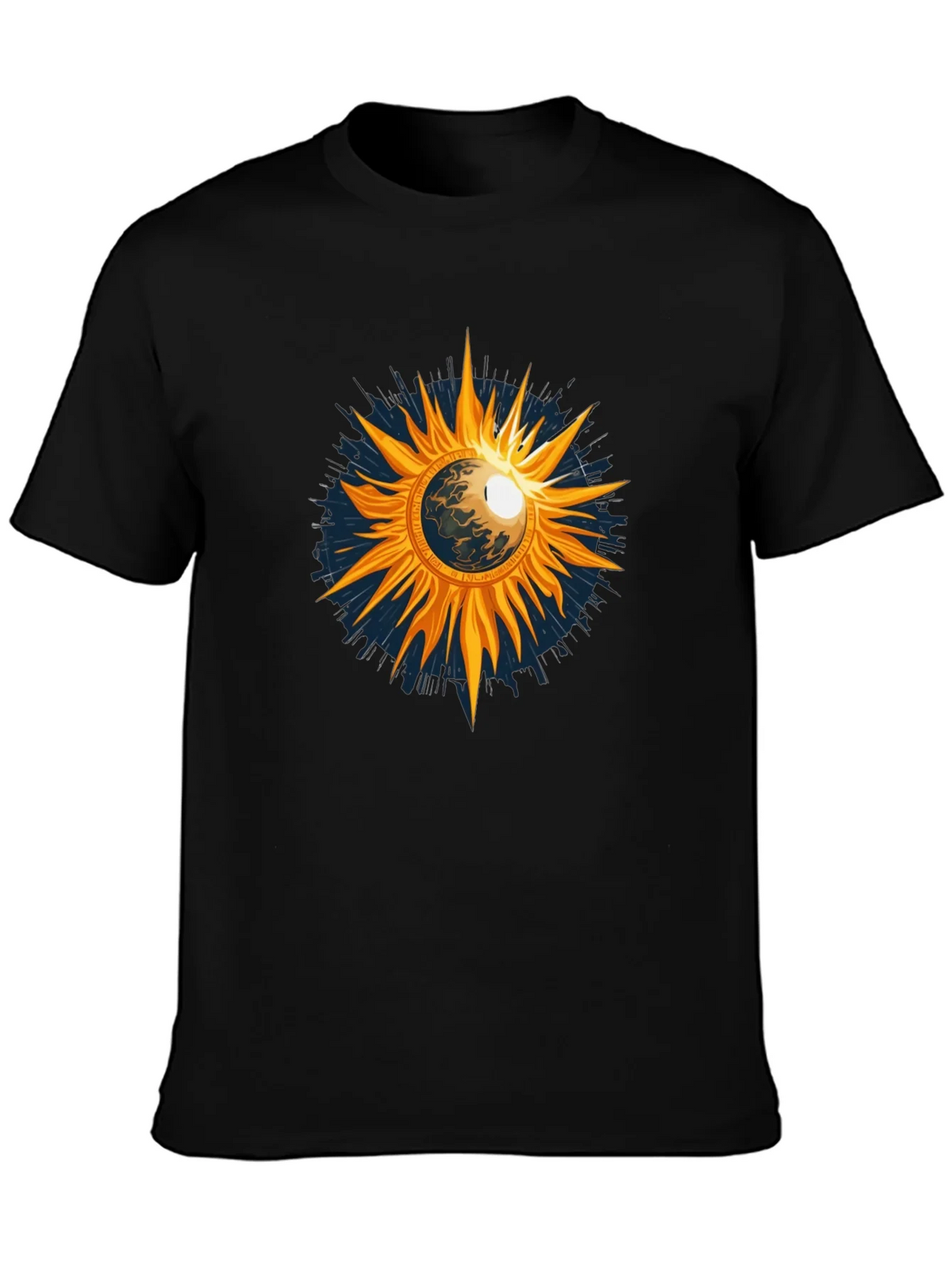 Cosmic Sun Graphic Tee - Black