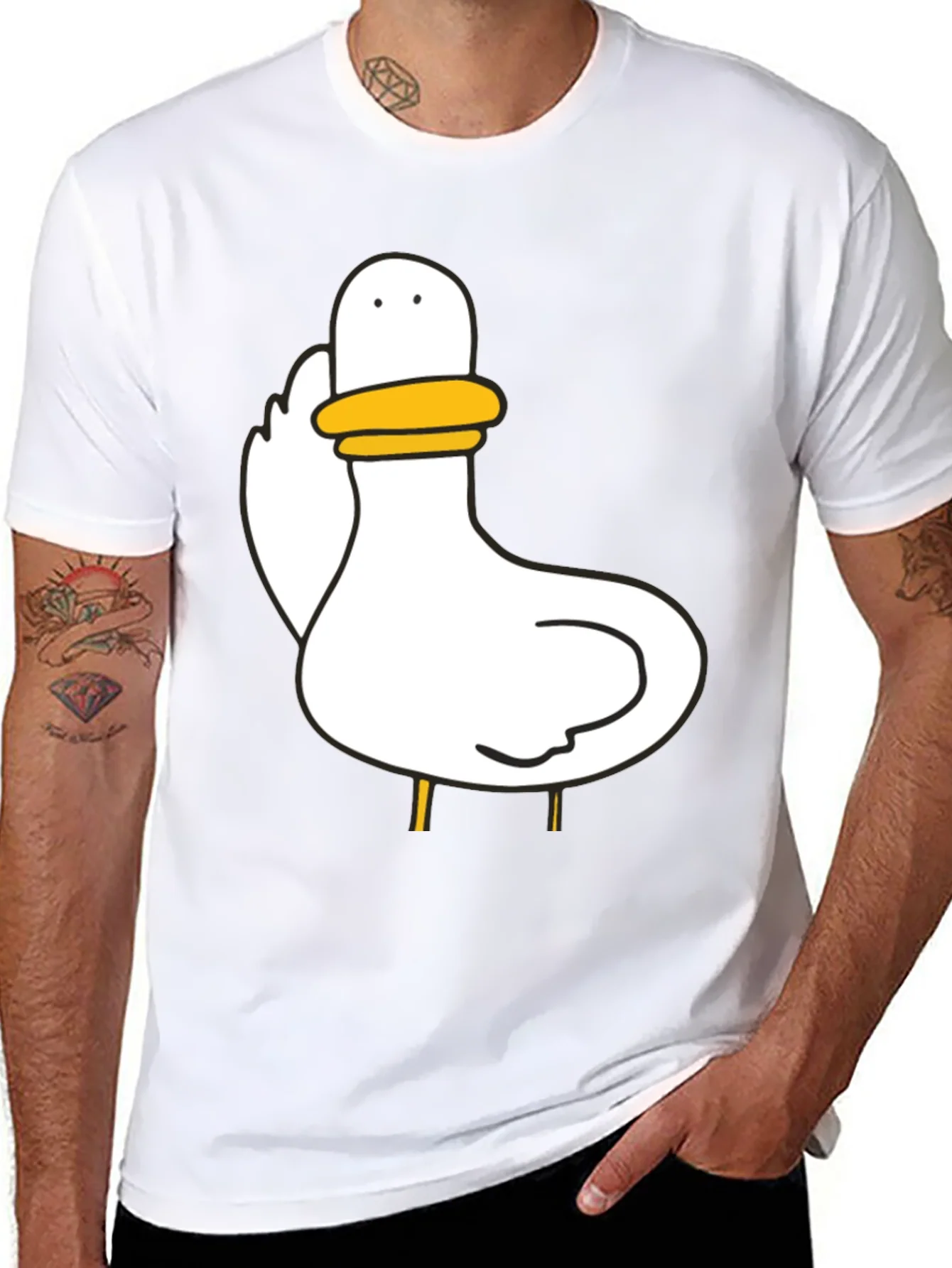 Duck Graphic Black T-Shirt Unisex Cotton Tee