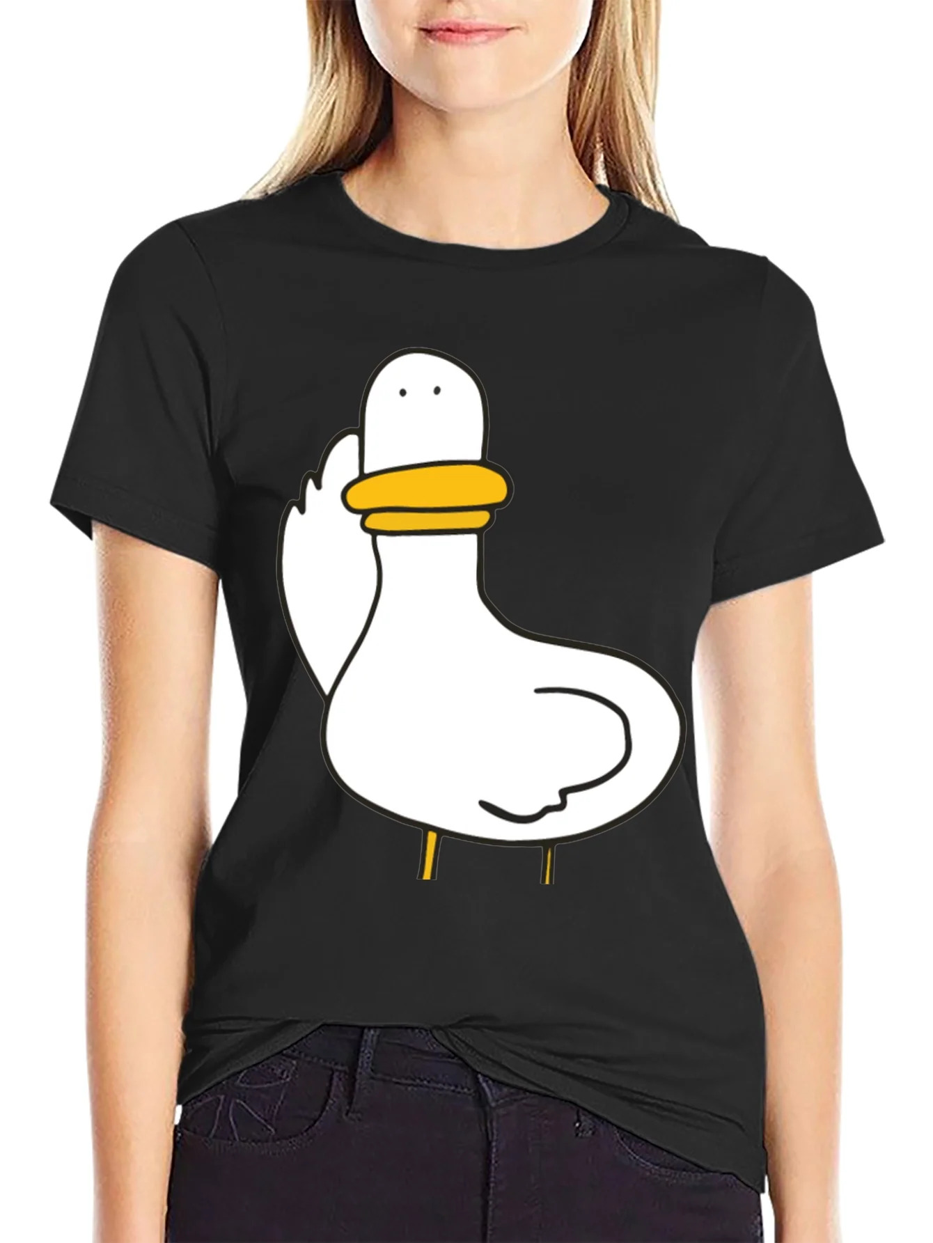 Duck Graphic Black T-Shirt Unisex Cotton Tee