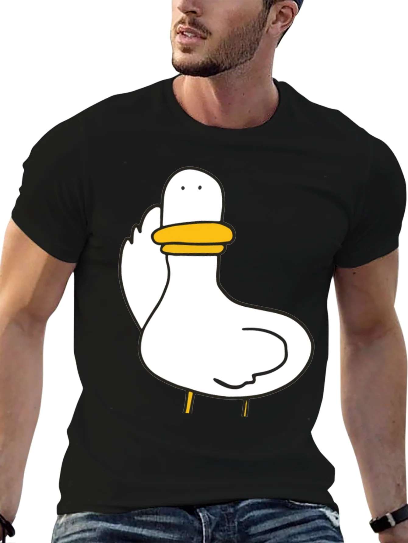 Duck Graphic Black T-Shirt Unisex Cotton Tee