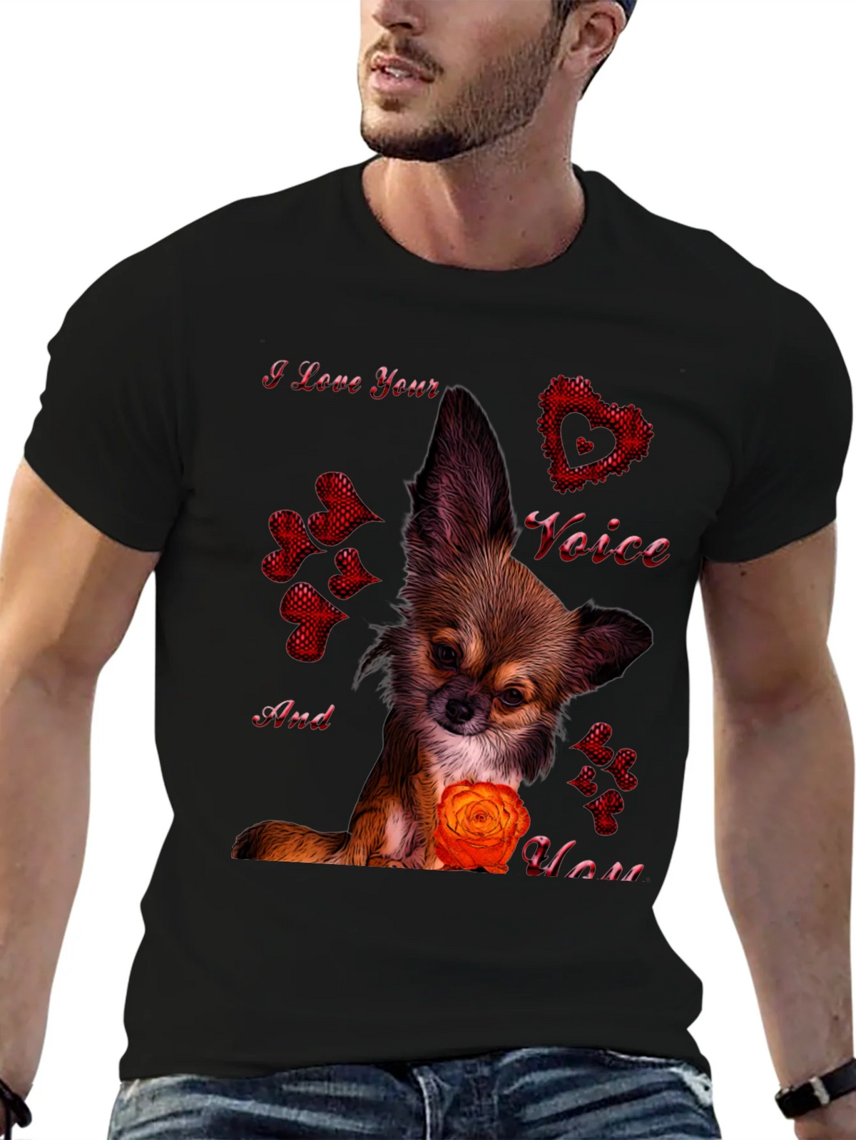 I Love Your Voice Chihuahua Graphic Tee